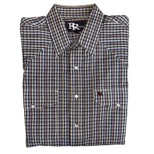 R‎ Resistol Men's Plaid Shirt Medium Western Pearl Snap Ranch Rodeo Outdoor EUC